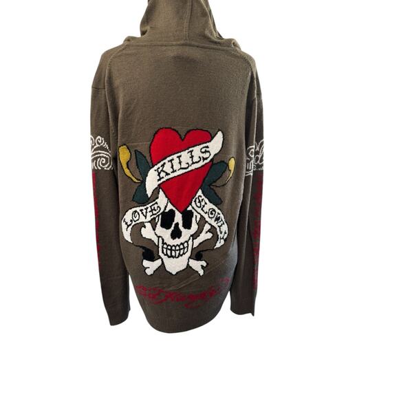 NWT! Ed Hardy Love Kills Slowly Lambswool/Alpaca Blend Sweater - XL (Unisex) - Picture 6 of 9